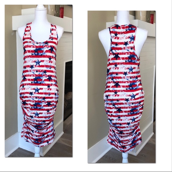 venus red white and blue dress